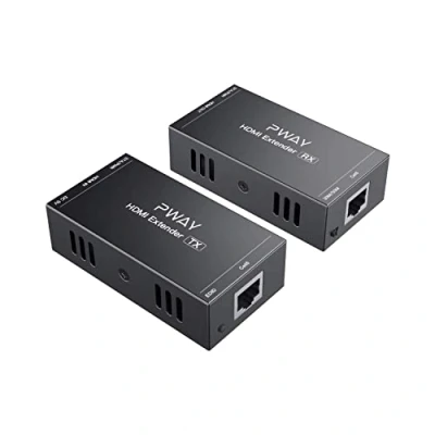 Immagine di PW HT202P HDMI Extender Non Compresso Su Singola Trasmissione 165FT/50m Cat6 Full HD 1080P Sostegno Al Controllo 3D EDID un Alimentatore (UTP+RJ45+Trasmettitore+Ricevitor)