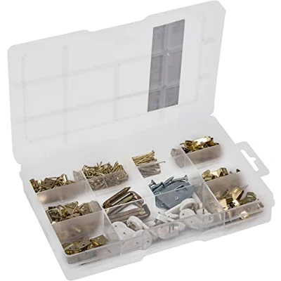 Immagine di Connex DP8500114 Assortimento di 242 ganci per quadri e in set preordinati pratica scatola plastica uso universale cornici, assortita