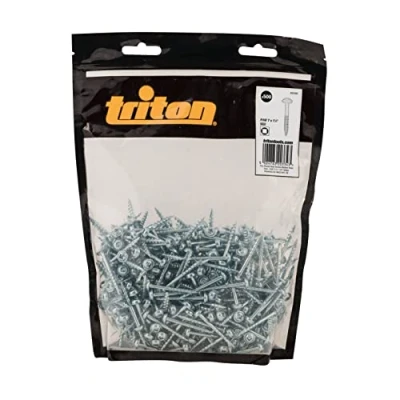Immagine di Triton 693383 Viti a foro tascabile zincate con testa disco e filettatura fine, 7 x 1 1/4&quot;, confezione da 500 pezzi, colore: Argento