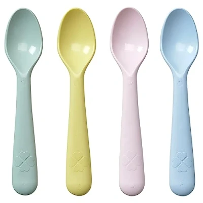 Immagine di Ikea Kalas Set di 4 cucchiai, colori assortiti