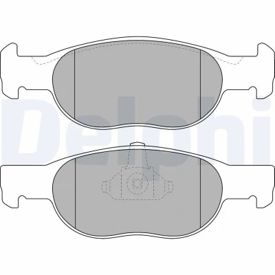 Immagine di DELPHI LP1474 Kit pastiglie freno Non predisposto per contatto segnalazione usura con lamierino anticigolío senza accessori FIAT: Punto II Hatchback
