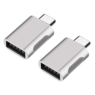 Immagine di Eono Adattatore da USB C a USB, 2 Pezzi Type C, OTG Conversione Thunderbolt 3 Femmina Compatibile con MacBook Pro/Air, iPad Pro, Galaxy, Argento