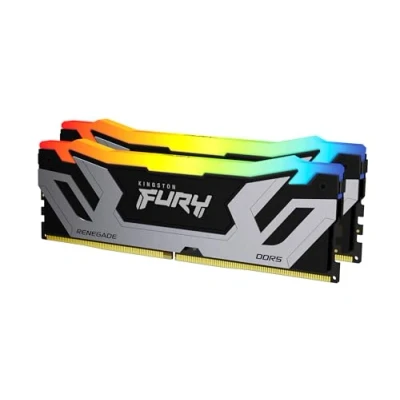 Immagine di Kingston FURY Renegade Argento RGB XMP 48GB 8400MT/s DDR5 CL40 CUDIMM Memoria Gaming per Computer Fissi (Kit da 2) KF584CU40RSAK2 48