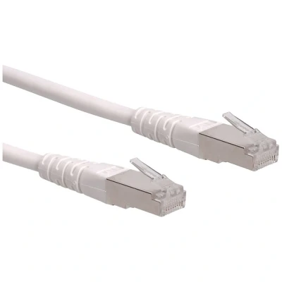 Immagine di Roline 21.15.1326 RJ45 cavo di rete, patch CAT 6 S/FTP 0.50 m Bianco doppia schermatura 1 pz.