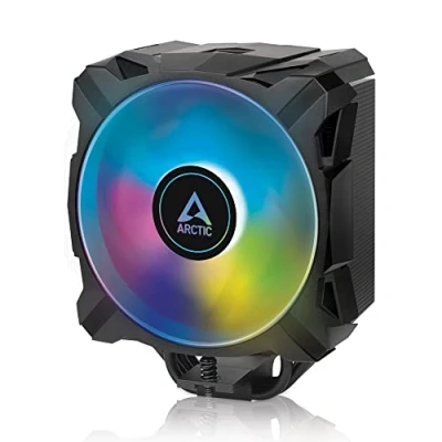 Immagine di ARCTIC Freezer A35 A RGB Dissipatore CPU Torre Singola con per AMD, Ventola P da 120 mm ottimizzata la pressione, 200 1700 RPM, 4 Heatpipes, Pasta Termica MX 5 inclusa Nero