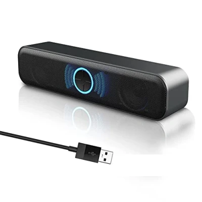 Immagine di HONKYOB altoparlanti per computer, PC cablati alimentati tramite USB con suono stereo da 10 W, suoneria desktop e computer portatili