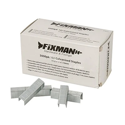 Immagine di Fixman 810318 Graffette zincate 10J, Argento, Set di 5000 Pezzi