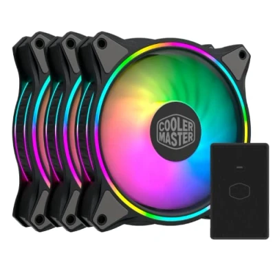 Immagine di Cooler Master MasterFan MF120 3in1 Halo ARGB RGB Indirizzabili a Doppio Anello, Case e Eliche Dal Design Ibrido, Protezione Sensore Inceppo Telaio per Riduzione Vibrazioni con Controller