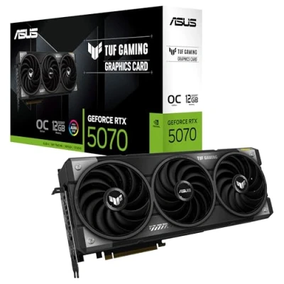 Immagine di ASUS TUF GAMING NVIDIA GeForce RTX 5070 OC Edition, Scheda Grafica 12 GB GDDR7, 192 Bit, PCIe 5.0, 2 HDMI 2.1, 3 DisplayPort Software GPU Tweak III, Nero, RTX5070 O12G