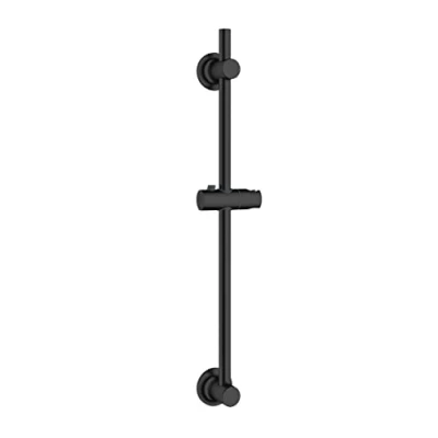 Immagine di WENKO Asta per Doccia Senza Perforazione, Fissaggio con Speciale Pad Adesivo, in Acciaio Inossidabile Supporto doccette a Mano, da Parete Mobile (L/P x A): Ø 2,2 70 cm, Nera