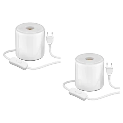 Immagine di ledscom.de 2 pezzi Lampada da tavolo TIPO, interruttore, porcellana, bianco, 1x E27 max. 300W