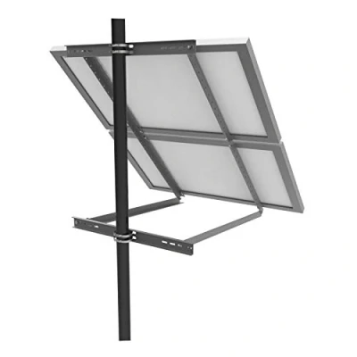 Immagine di enjoy solar Supporto a palo regolabile in alluminio con angolo di inclinazione 30 60 per pannello solare Duo, modulo solare, adatto larghezza 100 680 mm ( viti e dadi inclusi)