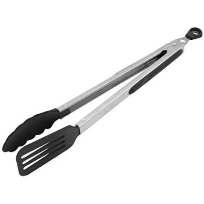 Immagine di FACKELMANN 40281 Pinza Multiuso da 35 cm, in Acciaio Inox, per pentole e padelle rivestite, Plastica Inossidabile, Nero/Argento