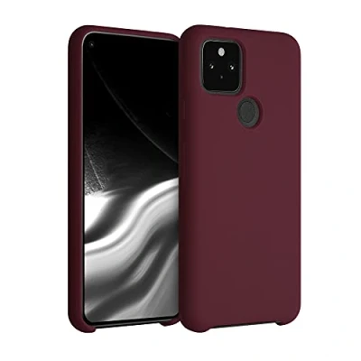Immagine di kwmobile Cover per Google Pixel 5 Custodia Back Case Smartphone in Silicone TPU Protezione Gommata rosso fulvo