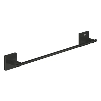 Immagine di Portasciugamani GROHE Start Cube QuickFix (metallo, fissaggio nascosto, viti e tasselli inclusi), dimensioni 450 mm, facile da montare con QuickGlue, nero opaco, 409872430