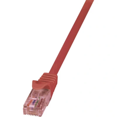 Immagine di LogiLink CQ2074U RJ45 cavo di rete, patch CAT 6 U/UTP 5.00 m Rosso Ritardante fiamma, con protezione 1 pz.