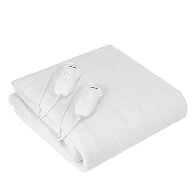 Immagine di Mesko MS7420 Copri Materasso Riscaldante Elettrico Matrimoniale 150 x 160 cm, 3 Livelli di Temperatura, Lavabile, Riscaldamento del Letto, Protezione da Surriscaldamento, Bianco, 120W