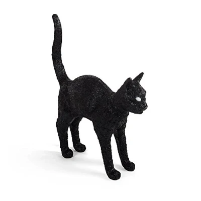 Immagine di Seletti Jobby The Cat Lamp Black lampada da tavolo a forma di gatto nera