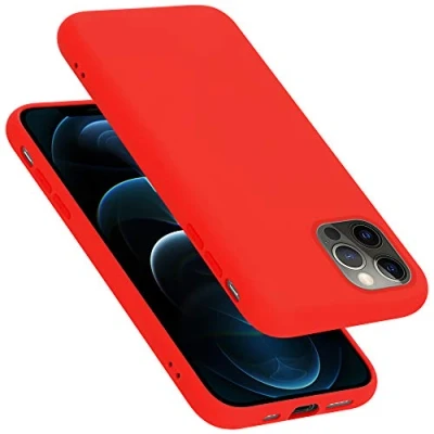 Immagine di Cadorabo Custodia compatibile con Apple iPhone 12 Pro Max (6,7&quot;) in LIQUID ROSSO Morbida Cover Protettiva Sottile di Silicone TPU Bordo Protezione Ultra Slim Case