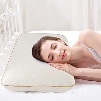 Immagine di Fityou Cuscino Cervicale Memory, a Doppia Onda Antipolvere, Memory Foam, Rimovibile/Lavabile, 70 * 40 13cm