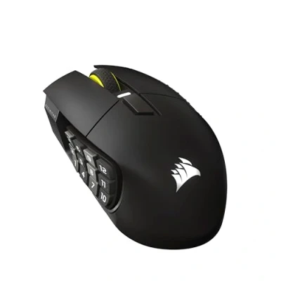 Immagine di Corsair MMO SCIMITAR ELITE WIRELESS SE Mouse da Gioco 33.000 DPI, 16 Pulsanti Programmabili, Key Slider™ Regolabile, Hyper Polling 1K PC, PS5, PS4, Xbox, Mac Metallizzato