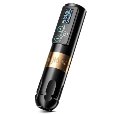 Immagine di Ambition Vibe Macchinetta per Tatuaggi Penna a batteria cartuccia rotativa con pulsanti sfioramento da 2400 mAh Display digitale LED Motore senza spazzole di alimentazione wireless
