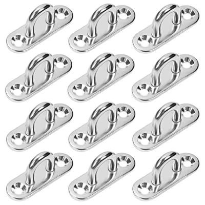 Immagine di SAIJIAN 12 Pezzi M5 Piastra Oculare in Acciaio Inox 304 Placca Ganci Ancoraggio Gancio da Muro con Occhiello di Copertura Soffitto per Appendere Fisso