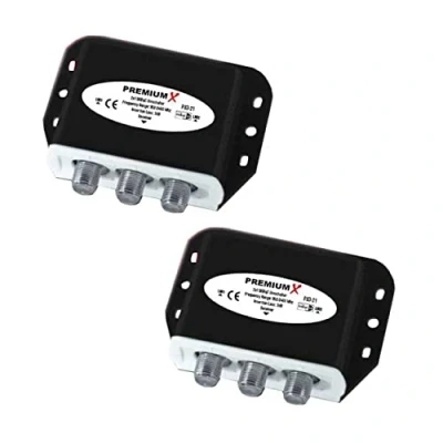Immagine di PremiumX 2X PXD 21 DiSEqC Switch 2/1 2.0 con Custodia Resistente alle intemperie Full HD HDTV 3D