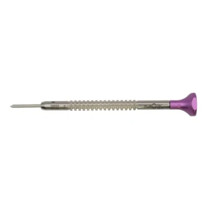 Immagine di Horotec MSA01.214 Cacciavite per orologiaio, corpo e stoppino a forma di T in acciaio inox, testa alluminio con cuscinetto sfere, prodotto Svizzera (1,60 mm)