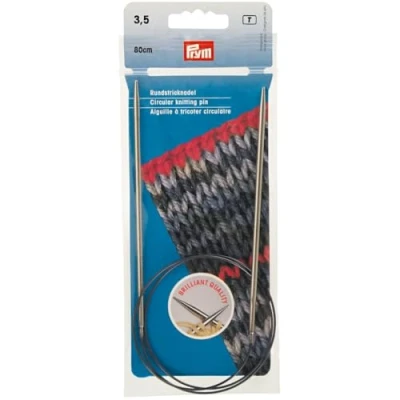 Immagine di Prym Rundstricknadeln MS 80 cm 3,50 mm silberfarbig Ferri da Maglia circolari, Ottone, Argento, 3,5
