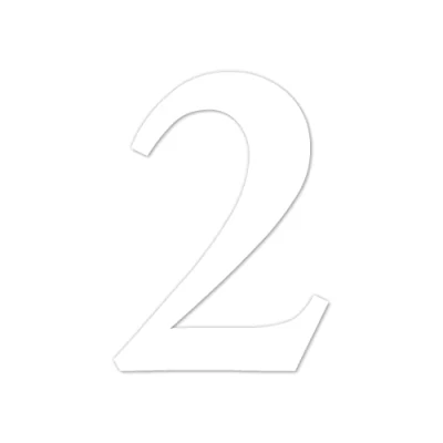 Immagine di Adesivo con numeri n. 2 in bianco, altezza 10 cm, numero di casa autoadesivo, da incollare, per esterni, cassetta delle lettere, porta I resistente alle intemperie, kfz_463_2