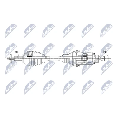 Immagine di NTY NPW ME 195 Albero motore / Semiasse Assale posteriore Sx 503mm Trasmissione automatica