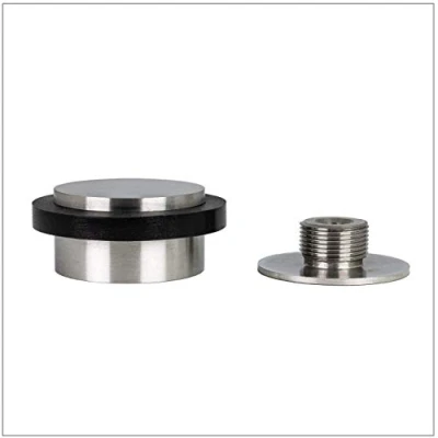 Immagine di EVI Herrajes Fermaporta Adesivo 45 x 20 mm Base filettata Gomma Nera Acciaio Inox Compresi vite + tassello di fissaggio Mod. I 203/35X19 DUAL