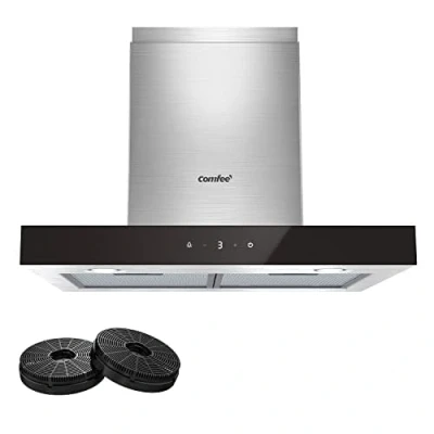 Immagine di COMFEE&#039; Cappa Aspirante 60 cm Classe A+++ TSHM77SS 650m3/h Acciaio Inossidabile Cucina con LED, Sistema di Ricircolo e Canalizzazione Ciltri a Carbone