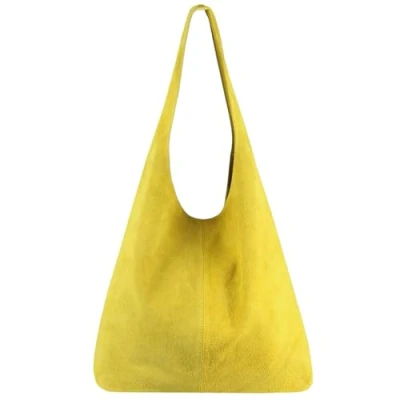 Immagine di Modarno borsa a tracolla da donna in pelle scamosciata pochette, tracolla, shopper, donna, vera (Giallo)