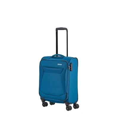 Immagine di travelite Valigia a Mano 4 Ruote Guscio Morbido, Misura Bagaglio d&#039;Imbarco IATA, Serie Chios, Trolley con Protezione Bordi + Funzione Clip On, 55 cm, 34 L