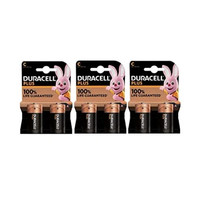 Immagine di Duracell batteria alcaline mn1400 lr14 c 1.5v plus 100% live bl.2pz 12737