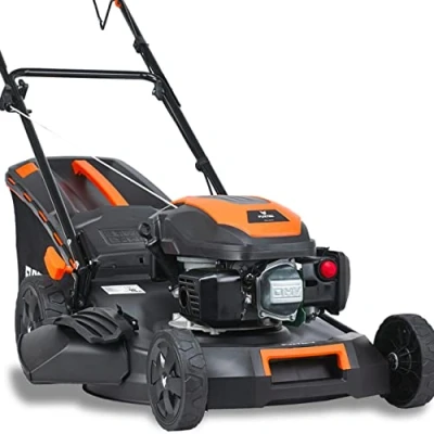Immagine di Tagliaerba a scoppio semovente FUXTEC RM5170 4in1 4 CV Tosaerba benzina Motore 170cc tempi con autotrazione Larghezza di taglio 51cm Mulching cesto raccolta 60L