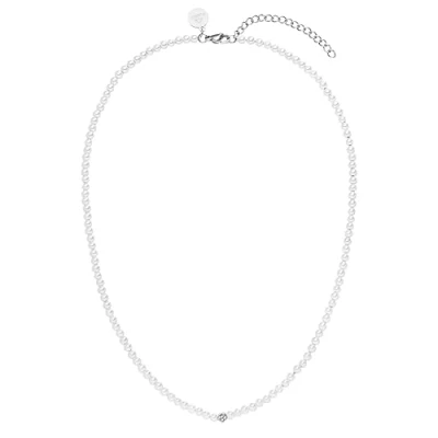 Immagine di Purelei® Bloomy Collana impermeabile in acciaio inossidabile con perle di conchiglia Gioielli alla moda per un look personalizzato da donna (Argento)