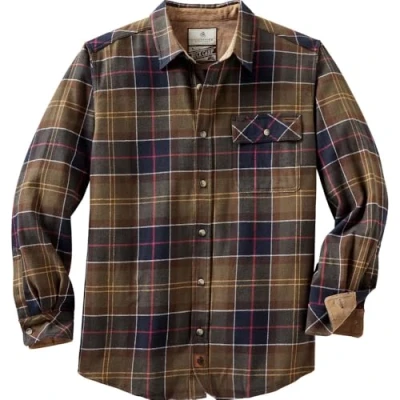Immagine di Legendary Whitetails Buck Camp Camicia in Flanella Maglietta con Bottoni, Plaid Huntsman, M Uomo