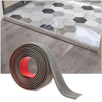 Immagine di Art3d Striscia di transizione autoadesiva in vinile, per pavimenti, laminato, divisorio piatto unire fessure del pavimento, passaggio soglie moquette, piastrelle pavimenti (1,2 m, 4 cm,