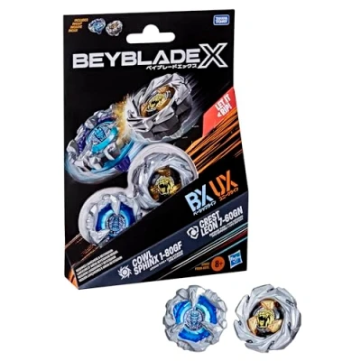 Immagine di Hasbro Beyblade X, Set Dual Pack, Cowl Sphinx 1 80GF BX e Crest Leon 7 60GN UX