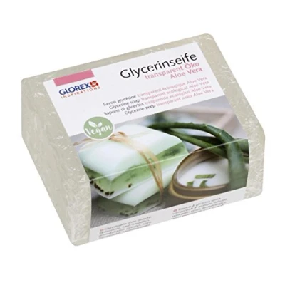 Immagine di GLOREX Inspirations 6 1600 161 Sapone alla glicerina Eco con Aloe Vera, 500 g Trasparente Neutra per la Pelle, dermatologicamente Testato, Come Base colata di Sapone, Soap, Transparent