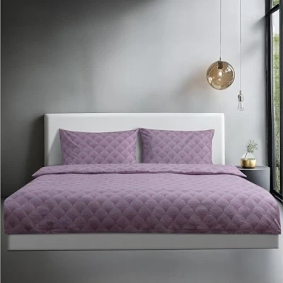 Immagine di JEMIDI Set Copripiumino Matrimoniale 220x200 cm e 2 Federe Cuscini 50x80 Biancheria da Letto 100% Cotone Certificato Oeko Tex Lavabile a 40 Stirabile Rosa Bianco