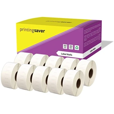 Immagine di Printing Saver 10x 11355 19 x 51 mm Compatibili Rotoli Etichette adesive (500 Etichette/Rotolo) per Dymo LabelWriter 310 320 330 4XL 400 450 Turbo/Twin Turbo/Duo &amp; SLP etichettatrici