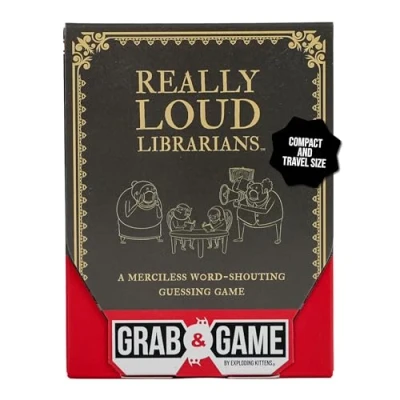 Immagine di Exploding Kittens Really Loud Librarians Grab &amp; Game by Fast Paced Word Shouting Fun for Kids Games Party Games, Ideal Travel, Nights Parties Includes 35 Letters, 20 Categories
