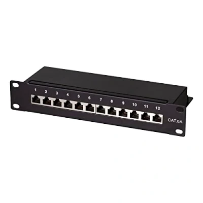 Immagine di LogiLink NP0052B 12 Porte Patch panel 254 mm (10) CAT 6A 1 U Nero