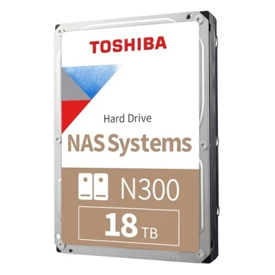 Immagine di Toshiba Disco rigido interno N300 da 18 TB HDD SATA 3,5 pollici NAS supporta fino a 8 alloggiamenti per unità progettati sistemi 24/7, nuova generazione (HDWG480UZSVA)