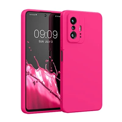 Immagine di kwmobile Custodia Compatibile con Xiaomi 11T / Pro Cover Back Case per Smartphone in Silicone TPU Protezione Gommata rosa shocking
