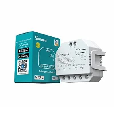 Immagine di Interruttore Della Luce Intelligente,SONOFF DUAL R3 Lite 2 Gang Way Smart Wi Fi Sostieni Alexa e Siri,3 modalità di lavoro, funziona con porte da persiane